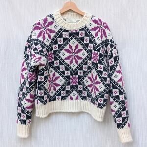 Roberto Collina Maglia Alpaca-Wool Long Sleeve Italy Pullover Sweater, size M